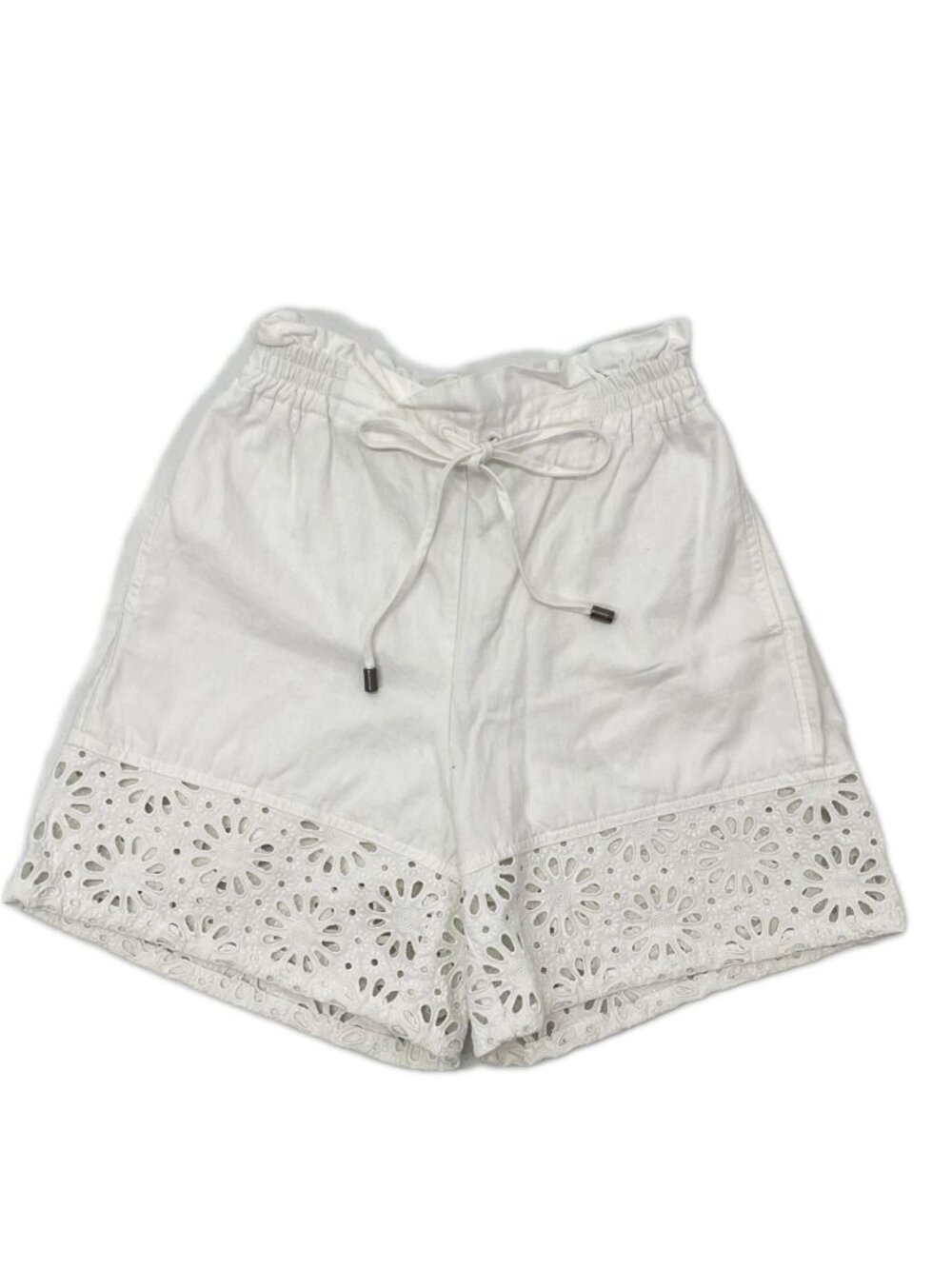 Dior White Flower Cut Work Cotton Eyelet Shorts